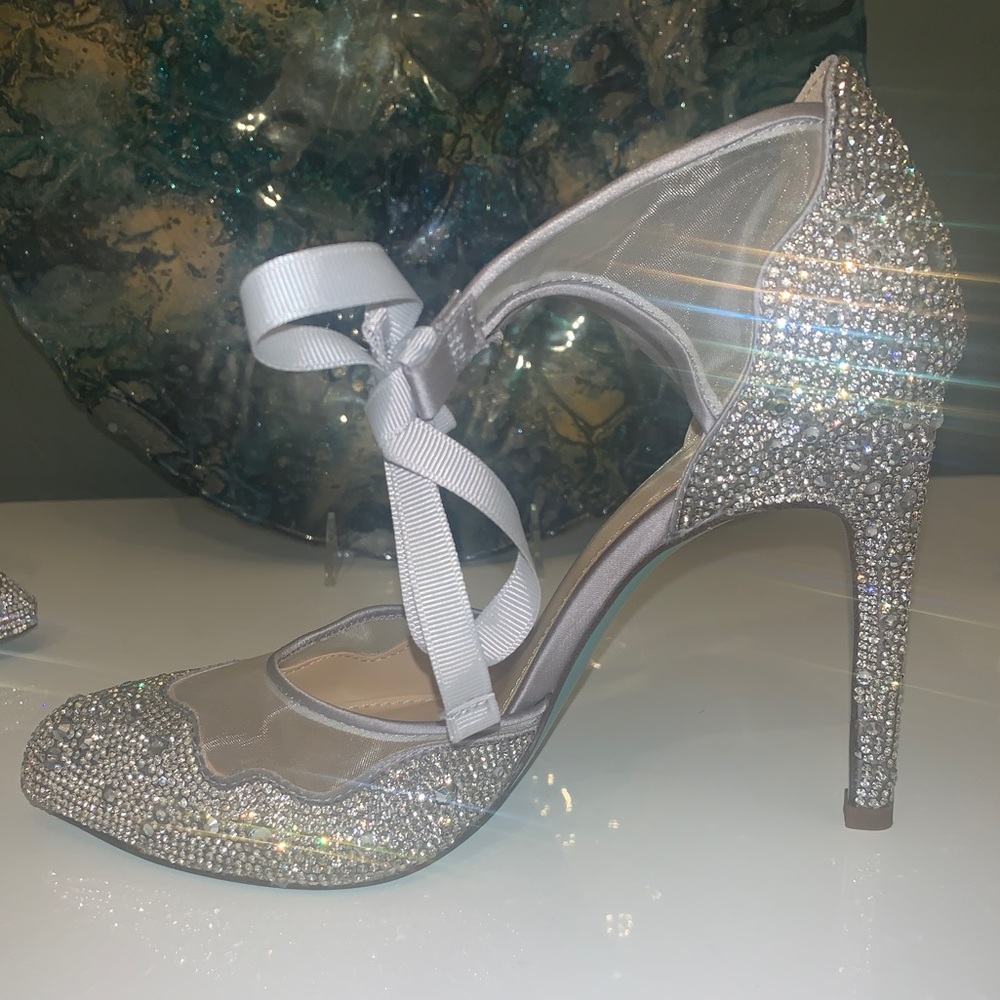 Silver Betsey Johnson Women's Iris Dress Pumps Many Sizes NEW - Picture 7 of 14